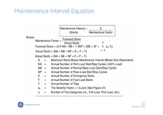 22 /
GE /
February 11, 2010
Maintenance Interval Equation
 