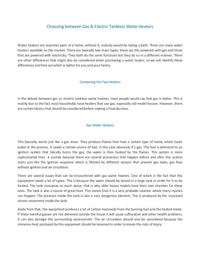 Gas vs. Electric Tankless Water Heaters