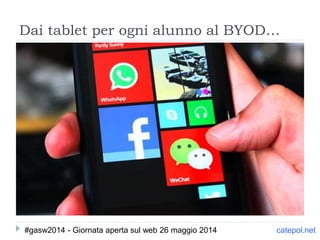 Dai tablet per ogni alunno al BYOD…
catepol.net#gasw2014 - Giornata aperta sul web 26 maggio 2014
 