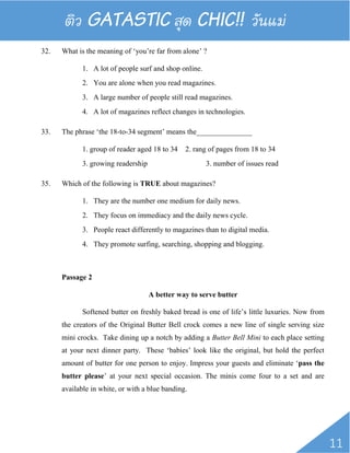 : GAT Eng Thailand | GAT ตอนที่ 2 (ภาษาอังกฤษ) รอบ 1/57 (มีนาคม 2557) 11
____________________________________________________________________________________________________________________________________________________
WWW.FACEBOOK.COM/GATENGTHAILAND | BY: NonPhakanon
แจกเพื่อเป็นวิทยาทานแก่ผู้เตรียมตัวสอบเท่านั้น
For educational purposes only
 