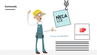 TITLE OF TEXT
3
meetup.com/NELAUX
Community
 