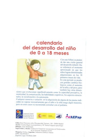 calendario del DESAROLLO DEL NIÑO de 0 a 18 meses (2)