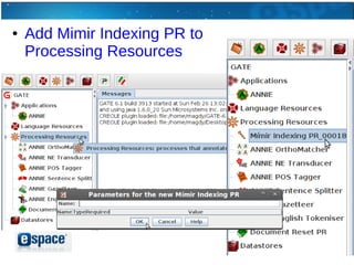 ●   Add Mimir Indexing PR to
    Processing Resources
 