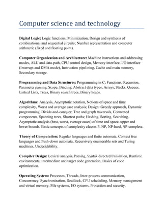 Gate 2014 syllabus | DOCX