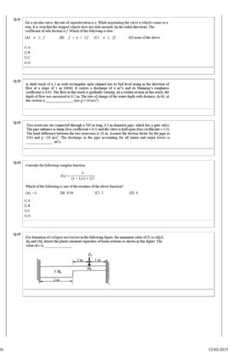 Gate2015 civil question paper (forenoon)
