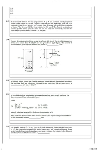 Gate2015 civil question paper (forenoon)