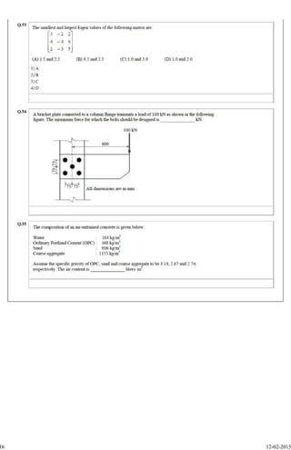 Gate2015 civil question paper (forenoon)