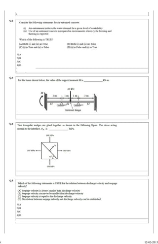 Gate2015 civil question paper (forenoon)
