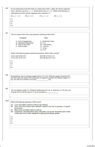 Gate2015 civil question paper (forenoon)