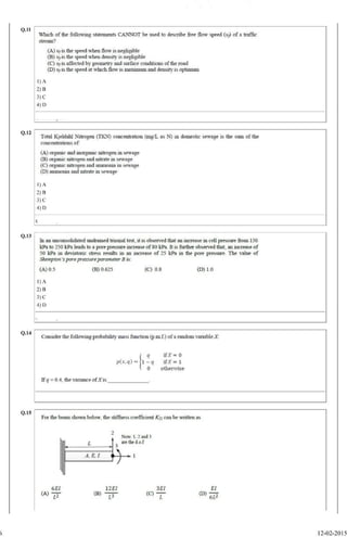 Gate2015 civil question paper (forenoon)