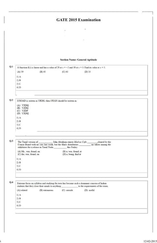 Gate2015 civil question paper (forenoon)