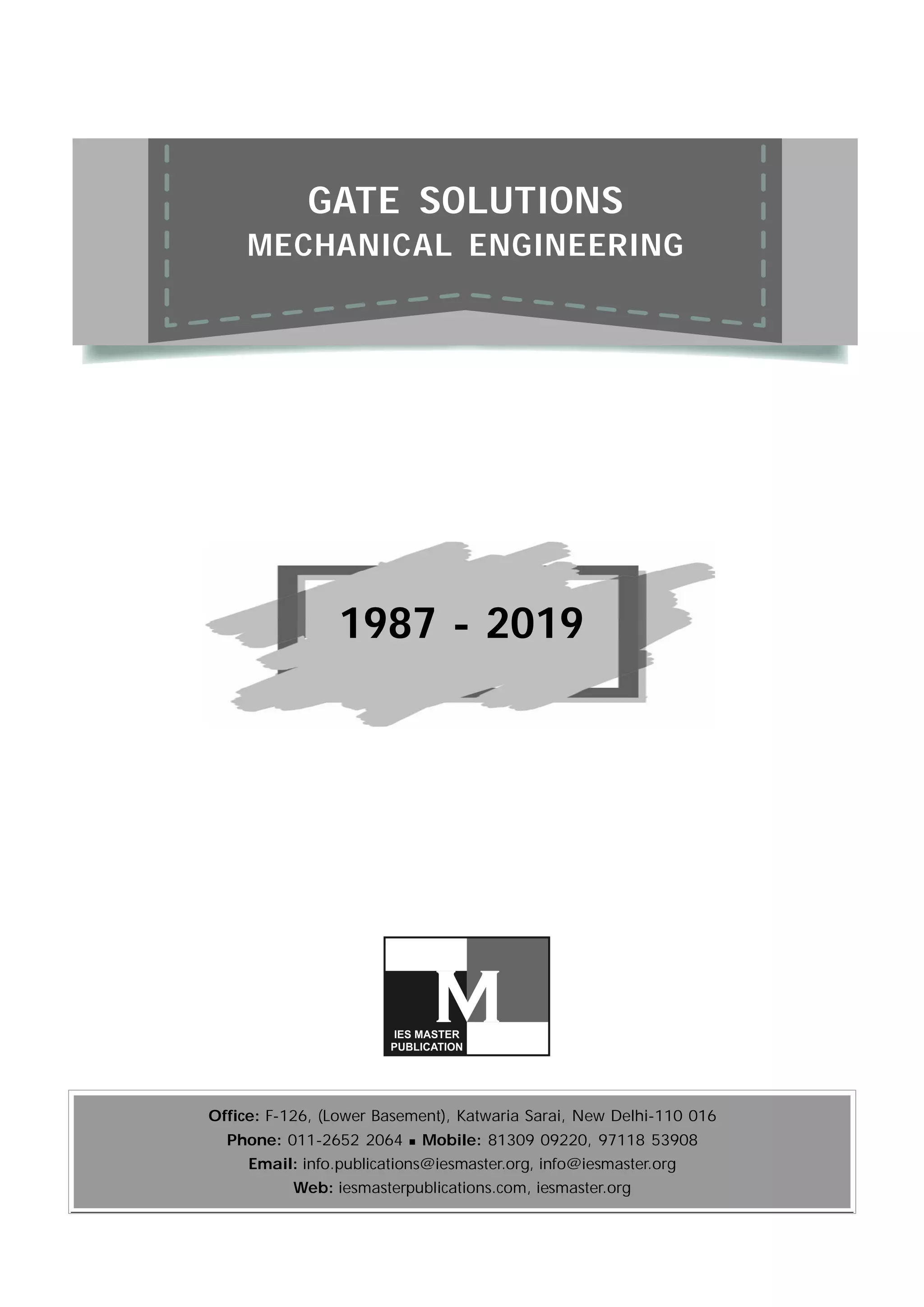 Gate 2020 Mechanical Engineering 33 Years Solution Pdf
