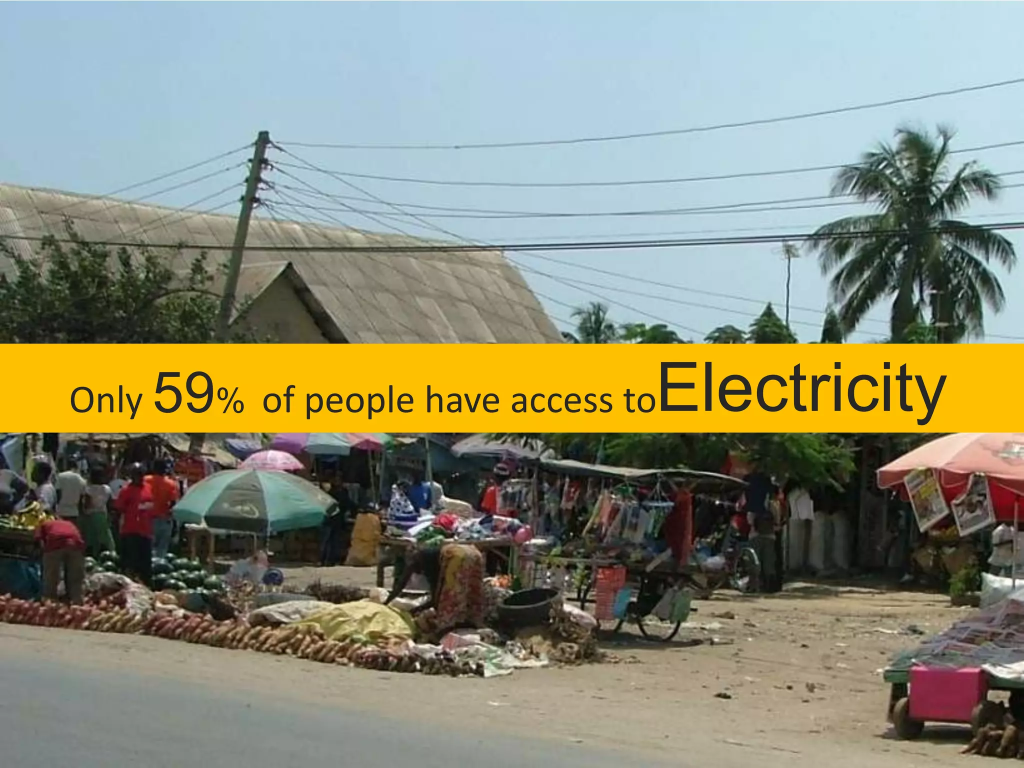 ElectricityOnly 59%of people have access to