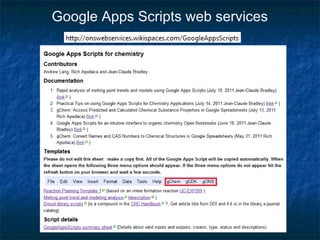 Google Apps Scripts web services
 