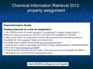 Chemical Information Retrieval 2012
       property assignment
 