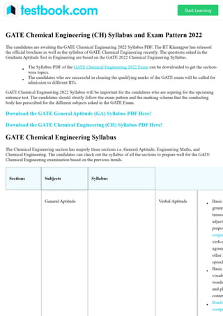 GATE Chemical Engineering (CH) Syllabus and Exam Pattern 2022.pdf