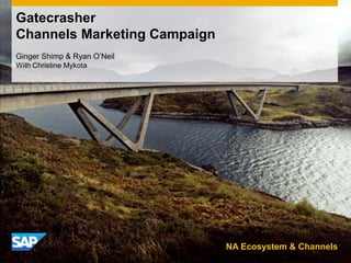 Gatecrasher
Channels Marketing Campaign
Ginger Shimp & Ryan O’Neil
With Christine Mykota




                              NA Ecosystem & Channels
 