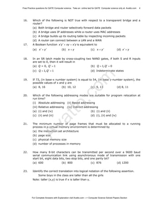 GATE Computer Science Solved Paper 2004 | PDF