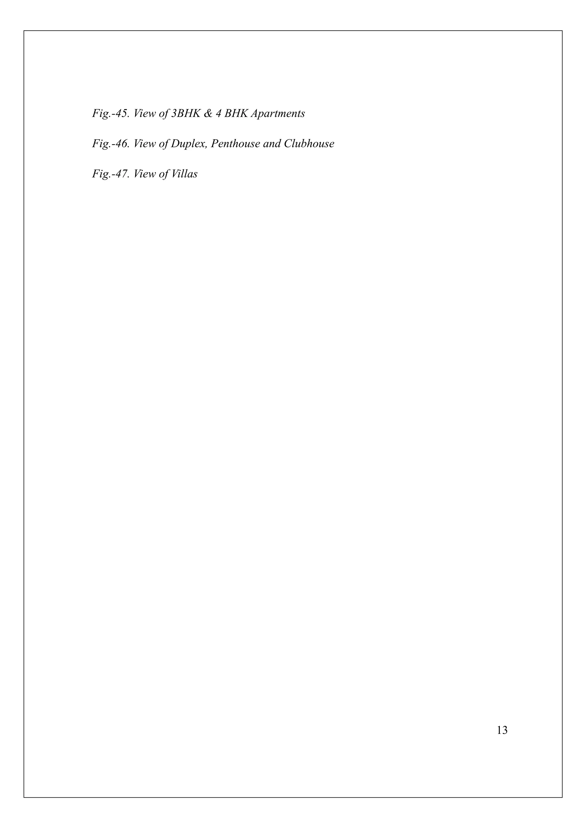 13
Fig.-45. View of 3BHK & 4 BHK Apartments
Fig.-46. View of Duplex, Penthouse and Clubhouse
Fig.-47. View of Villas
 