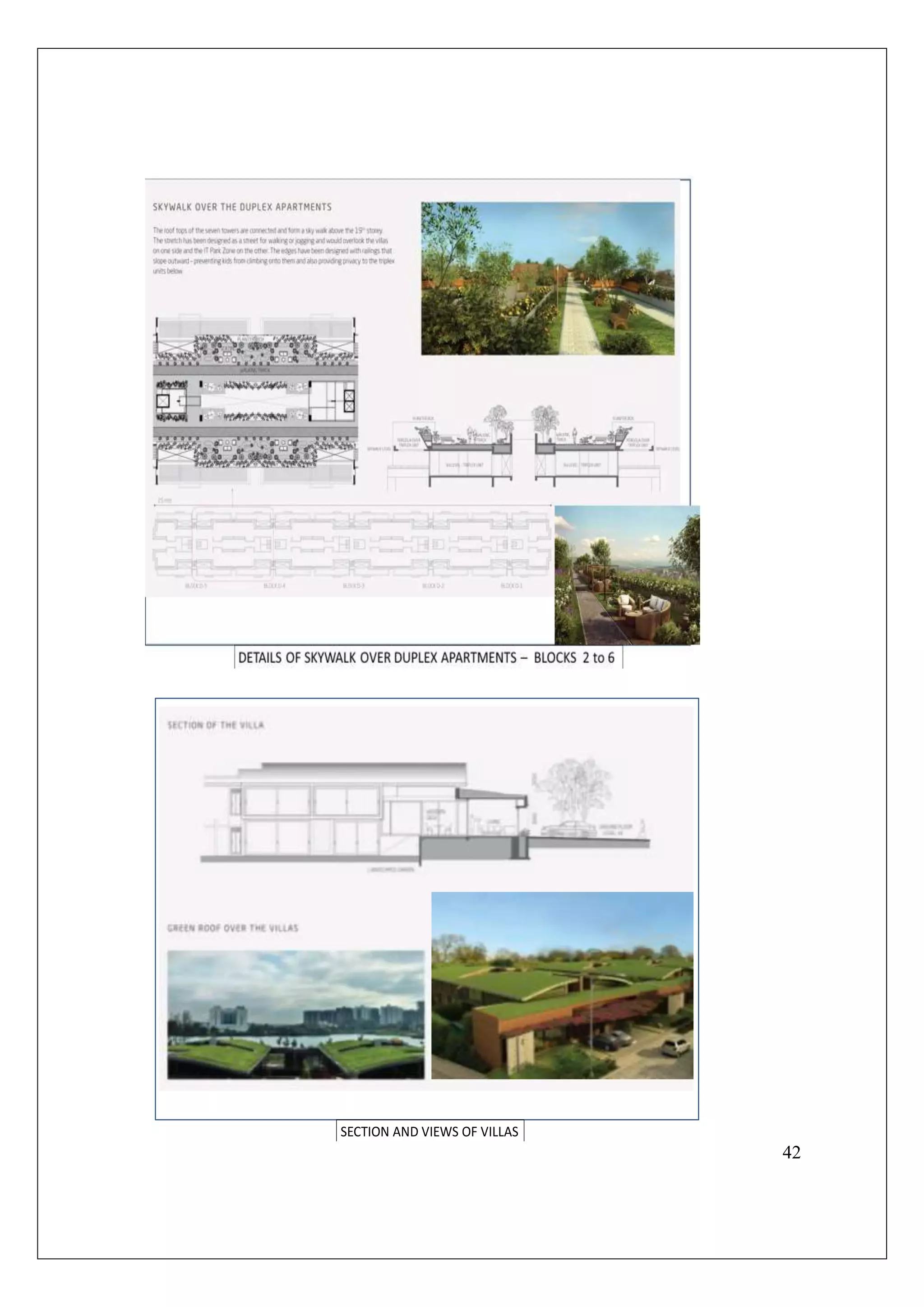 42
SECTION AND VIEWS OF VILLAS
 