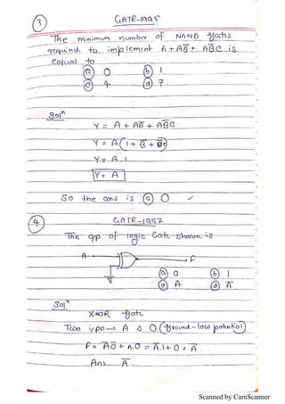 GATE _Digital Electronics(part 2)-Solved problems of GATE Exam | PDF