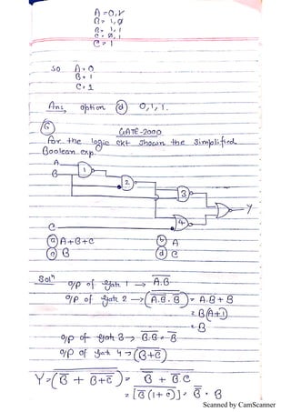 GATE _Digital Electronics(part 2)-Solved problems of GATE Exam | PDF