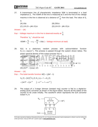 Gate ece question paper with answers 2011