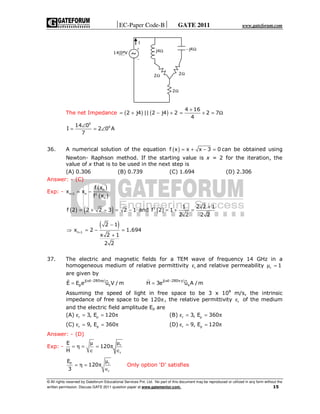 Gate ece question paper with answers 2011
