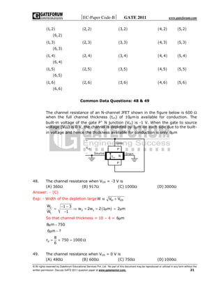 Gate ece question paper with answers 2011