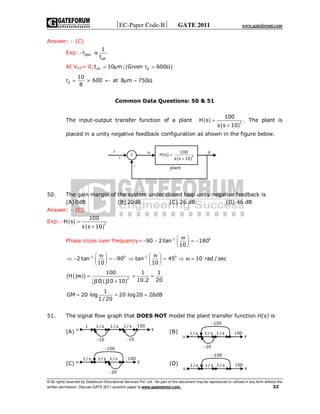 Gate ece question paper with answers 2011