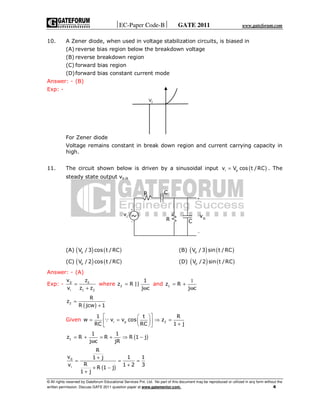 Gate ece question paper with answers 2011