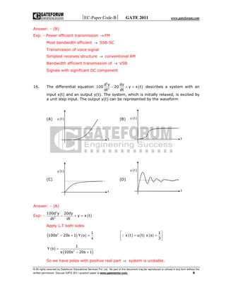 Gate ece question paper with answers 2011