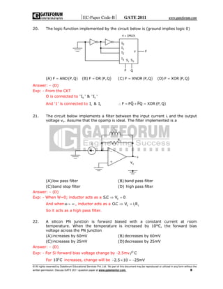 Gate ece question paper with answers 2011