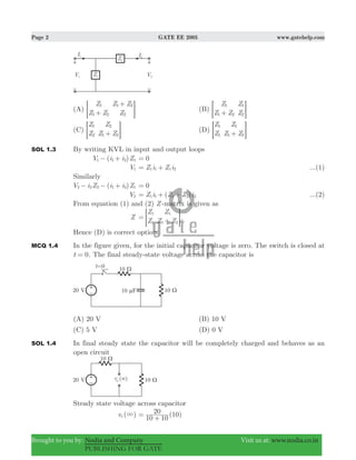 Gate ee 2005 with solutions | PDF