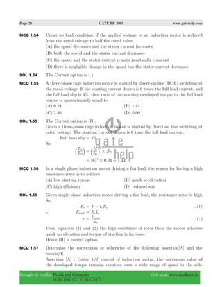 Gate ee 2005 with solutions | PDF