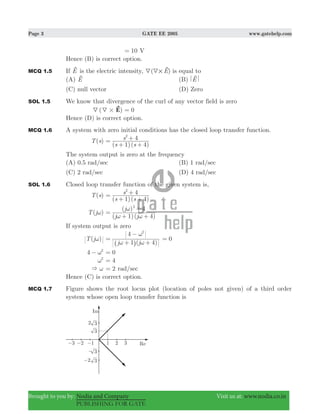 Gate ee 2005 with solutions | PDF