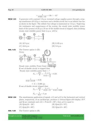 Gate ee 2005 with solutions | PDF
