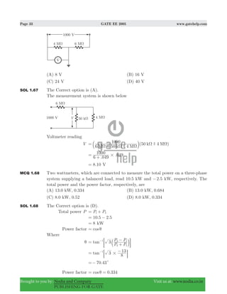 Gate ee 2005 with solutions | PDF