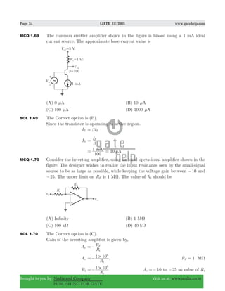 Gate ee 2005 with solutions | PDF