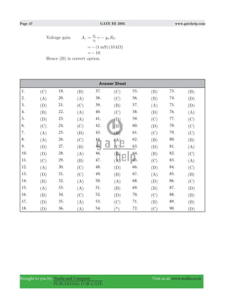 Gate ee 2005 with solutions | PDF