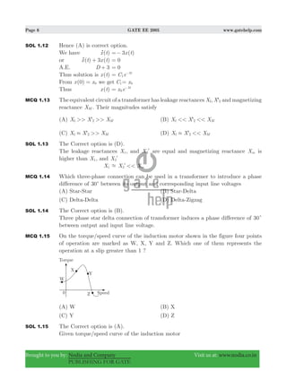 Gate ee 2005 with solutions | PDF