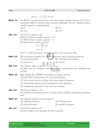 Gate ee 2005 with solutions | PDF