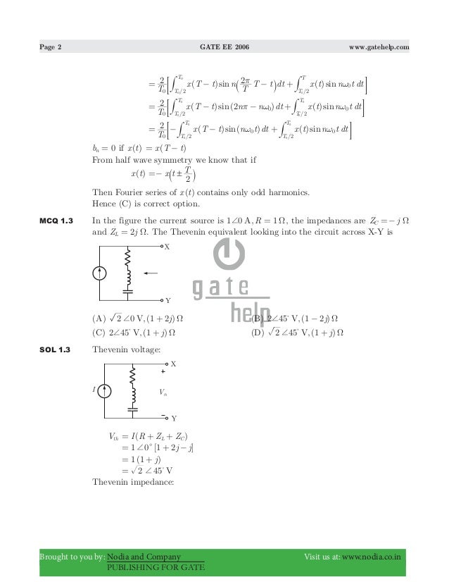 Gate Ee 06 With Solutions