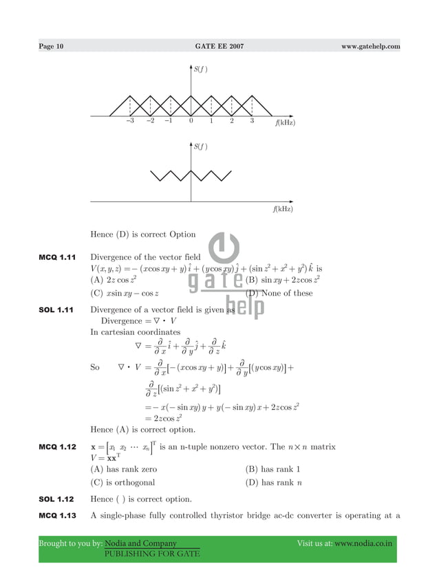Gate ee 2007 with solutions | PDF