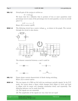 Gate ee 2009 with solutions | PDF