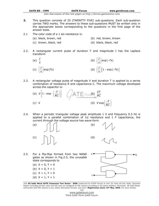 Gate ee previous year papers 1992 2010 | PDF