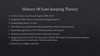 Gate Keeping Examples Gate keeping theory | PPTX