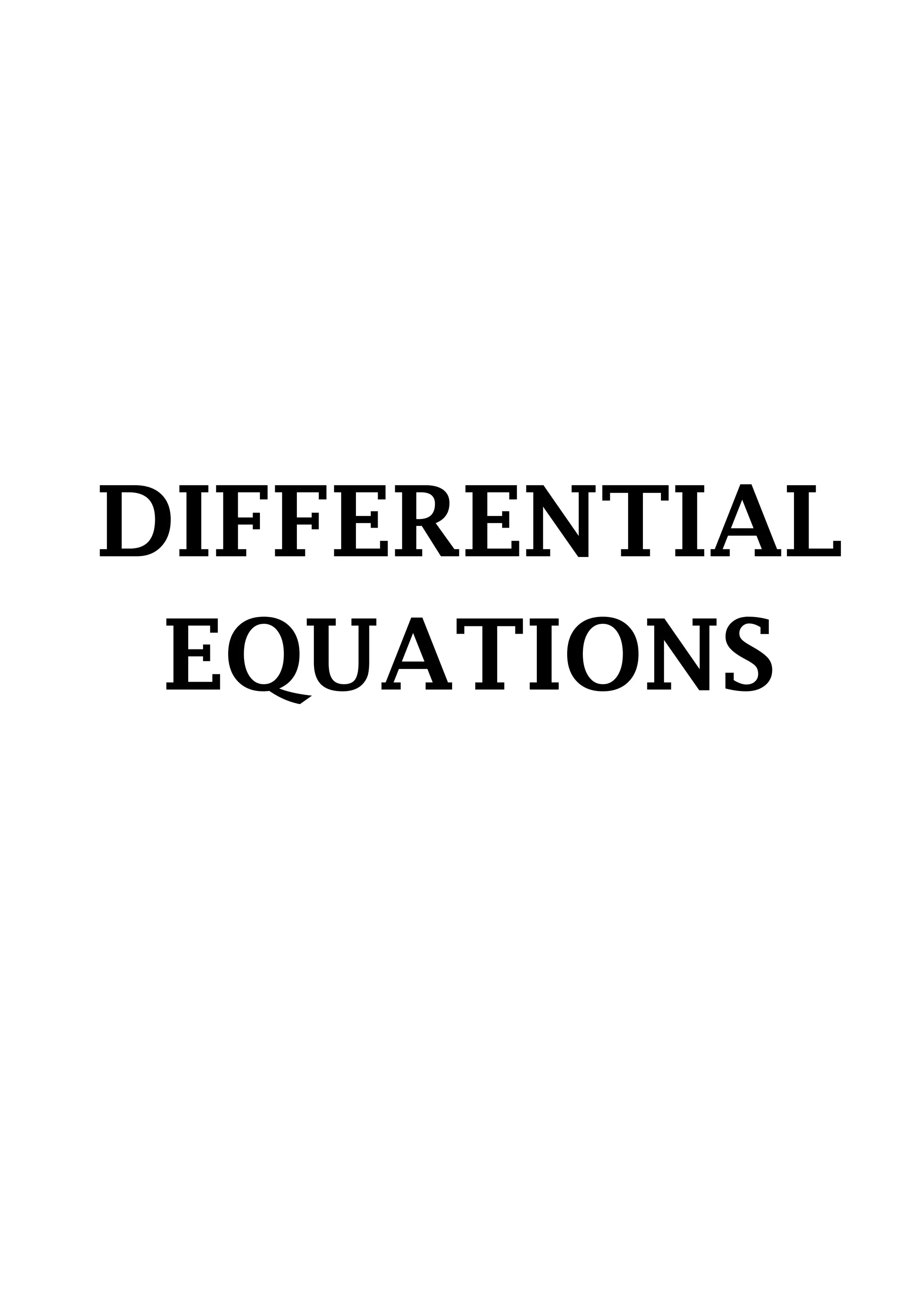 DIFFERENTIAL
EQUATIONS
 
