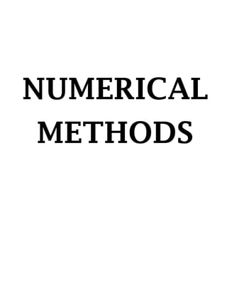 NUMERICAL
METHODS
 