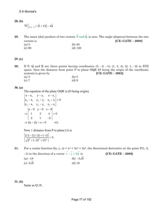 Math Function Vector Gate mathematics questions all branch by s k mondal | PDF